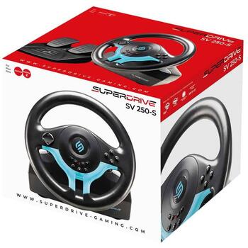 Subsonic Руль SV 250-S SA5578-1, 22см, 180°, 2 педали, проводной, двойная вибрация, PS4, PS3, XBOX ONE, ПК, SWITCH (SA5578-1)