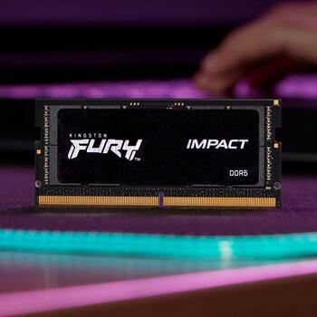 Kingston оперативная память KF560S38IBK2-32, 32GB, 6000MT/s, DDR5, CL38, SODIMM, 2x16GB, FURY Impact, XMP 3.0, PnP (KF560S38IBK2-32)
