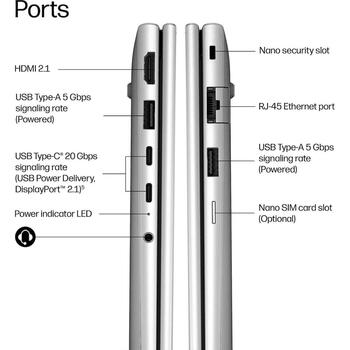 HP klēpjdators ProBook 4 G2i DX0M8AT, 14 collas, Intel Core 5 320, 16 GB DDR5, 512 GB SSD, Windows 11 Pro, sudraba (DX0M8AT#ABB)
