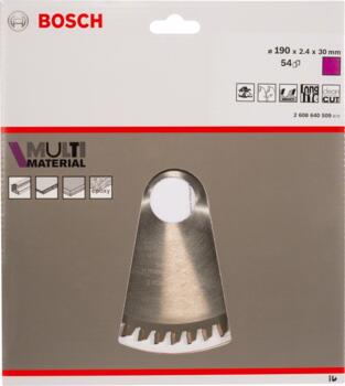 Ripzāģa disks 190x30mm Multi material, Rokas ripzāģiem PRO MULTI MATERIAL RIPZĀĢA ASMENS, 2608640509, BOSCH (2608640509)
