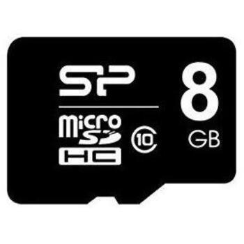 Silicon Power карта памяти MicroSDHC, SP008GBSTH010V10SP, 8 ГБ, 3.6 В, 2.7 В, 3.3 В, 2.8 В, 1 шт, Class 10, RoHS, ECC (SP008GBSTH010V10SP)
