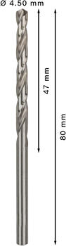HSS-G urbji metālam 4,5mm, 10gab., Urbjmašīnām/skrūvgriežiem PRO METAL HSS-G STANDARTA SPIRĀLVEIDA URBJA GARUMS, 2608595061, BOSCH (2608595061)