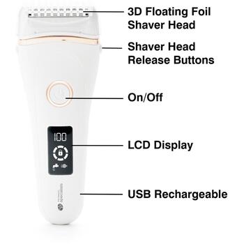 Rio SHLD-EU/1.2 Go Smooth Vet & Dry Lady Shaver, White (SHLD-EU/1.2)