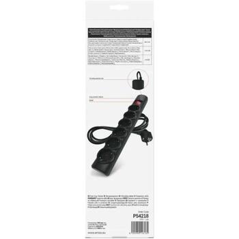 Emos Защита от перенапряжения P54218, 1,5 м, 6x2P+PE, 10 A, 2300 W, защита от детей, подсвеченный выключатель (P54218)