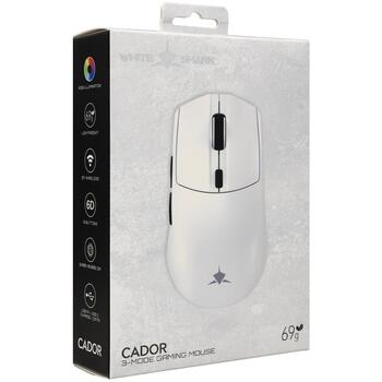 White Shark игровая мышь CADOR WGM-5020, 6400 DPI, 1000 Hz, 6 кнопок, 500 mAh, RGB, белая (CADOR-W)