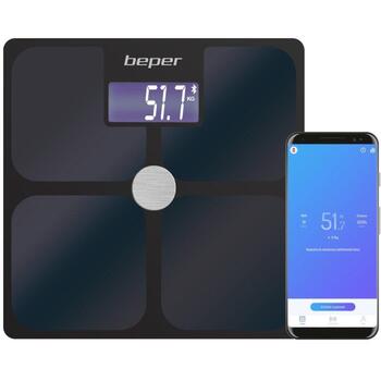 Beper Весы P303BIP050, 2.1kg, 300x300x25mm, LCD, Bluetooth, 2xAAA, автоматическое отключение, масса костей, жировая масса, мышцы (P303BIP050)