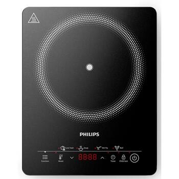 Philips Индукционная плита HD5830/90, 2000 W, 1 конфорка, 8 уровней нагрева, стеклокерамическая поверхность, таймер до 3ч (HD5830/90)