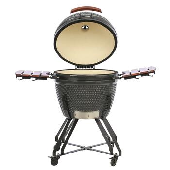 Гриль Kamado керамический угольный 23″ с аксессуарами Kamado Classic 23″ Ø 59.5 см керамический корпус приготовление в двух зонах TBG23GRAY-01 Темно серый TunaBone (TBG23GRAY-01)