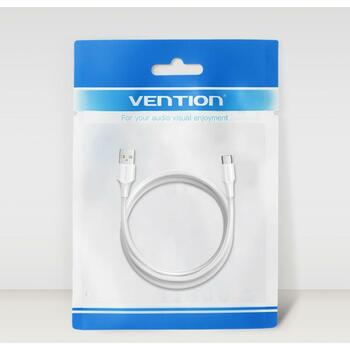 Vention USB 2.0 A Male uz C Male 3A kabelis 1M balts CTHWF, 1m, 3A, 0.48Gbit/s, PVC, Ni pārklājums (CTHWF)