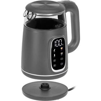 Adler электрический чайник AD 1305gs, 2200 W, 1.7 L, 40-100 °C, автоматическое отключение, LED дисплей, фильтр от накипи (AD 1305gs)