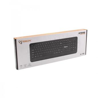 Sbox Клавиатура K-19, 1.4m, 105 Клавиш, Мембранная, Проводная, USB/PS/2, Английская раскладка, Мультимедийные клавиши (K-19)