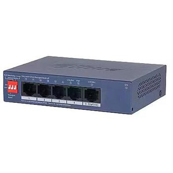 Dahua сетевой коммутатор, CS4005-4GT-36, 5xRJ-45, 4xPoE, 10 Gbit/s, 36 W PoE бюджет, L2, настольный/настенный (CS4005-4GT-36)