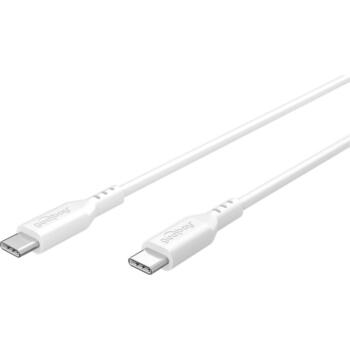 Goobay USB-C Силиконовый кабель 77743, 1.5м, 60W PD, 480 Мбит/с, белый (77743)
