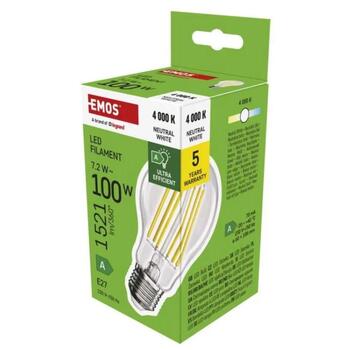 Emos LED лампа A60 ZF5168, 7,2 Вт, 1521 лм, E27, нейтральный белый, 50 000 часов, класс A (ZF5168)