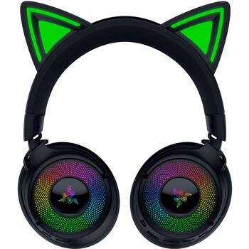 Razer Kraken Kitty V3 Pro bezvadu spēļu austiņas RZ04-05170300-R3M1, 40mm, 32Ω, 20-28kHz, 98dB, Bluetooth 5.3, USB-C (RZ04-05170300-R3M1)