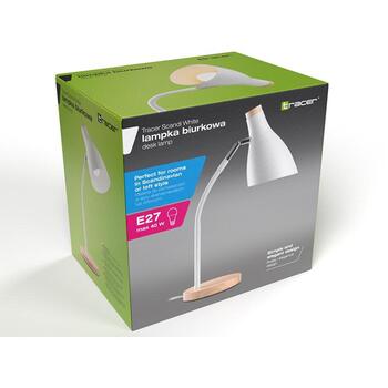 Tracer Scandi Whine TRAOSW47235, настольная лампа, 40W, E27, 230V, 150cm, IP20, регулируемое направление, белый (TRAOSW47235)