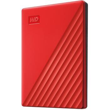 WD My Passport внешний жесткий диск, WDBPKJ0040BRD-WESN, 4ТБ, USB 3.2 Gen 1, красный, 256-битный AES, WD Discovery (WDBPKJ0040BRD-WESN)