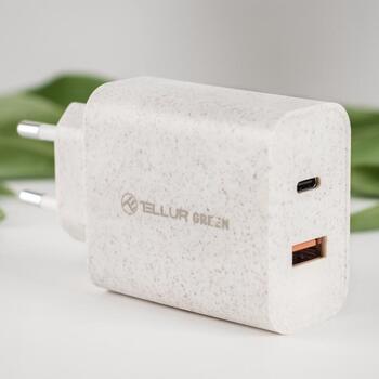Tellur Lādētājs TLL151321, AC 100-240V, 38W, 6A, C tips PD 20W, USB QC3.0 18W, eko materiāli, aizsardzība (TLL151321)