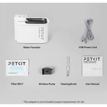 Petkit Поилка P4115 UVC, 3 Л, Пищевая ABS, Беспроводной УФ насос, Тихая, Легкая очистка (P4115 UVC)