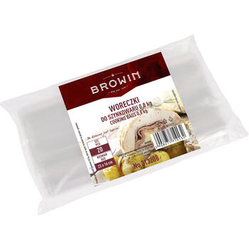 Browin 313208, 20 шт. пакеты для варки 0,8 кг пресса для ветчины, 16x23 см, ПЭ-пленка, 0,04 мм, до 90°C (313208)