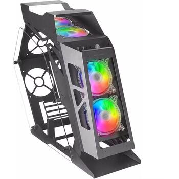 Jata MC61 Silikons, Datora korpuss, MC61, 394x203x369mm, 4x120mm ARGB ventilatori, MicroATX/Mini-ITX saderība (MC61)