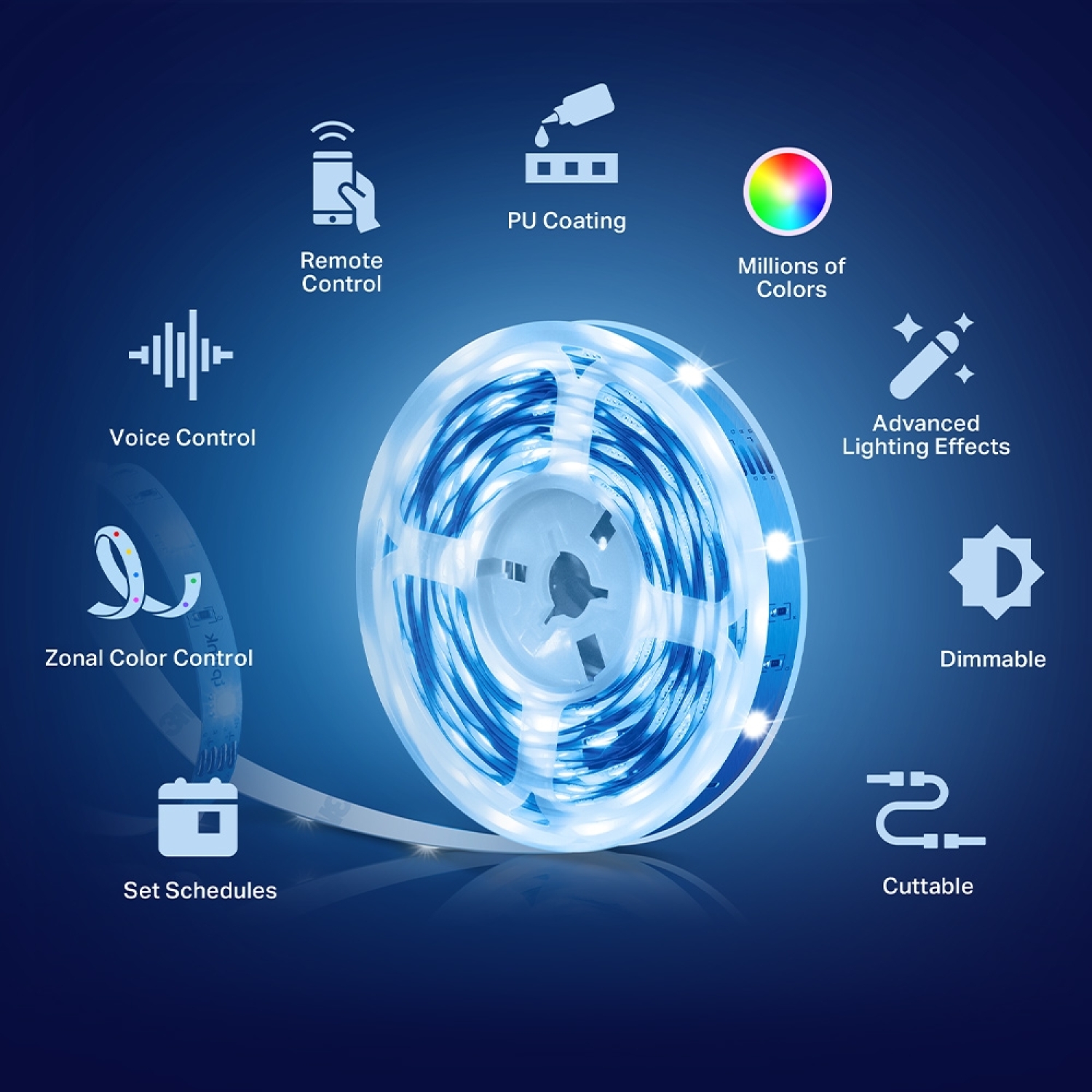 Умная Wi-Fi светодиодная лента, Multicolor, TP-Link, Tapo L920-5, 2.4 GHz, 20.5 W, 12 VDC, 1.5 A (TAPOL920-5)