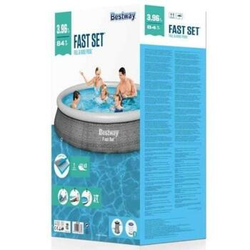 Bestway Бассейн 8968293, 396 см, 84 см, 7340 л, Надувной, Tritech, Фильтровальный насос 2006 л/ч, Легкая установка (8968293)