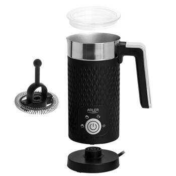 Супер быстрый и удобный вспениватель молока 500W 300ml для подогрева 130ml для взбивания Чёрный AD4494B Adler (AD 4494 black)