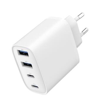 Ładowarka uniwersalna GaN 40W LCD 3xUSB-C 1xUSB-A biała (TA-UC-2A2C-PD40-01-W)