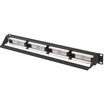 Lanberg Патч-панель 24 порта 1U PPUA-1024-B, 24 RJ-45, 1U, CAT 6a, черный, IDC/LSA разъемы (PPUA-1024-B)