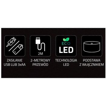Manta Неоновые огни SNL86PK, 5W, 5V, подставка, многоцветный, основа из органического стекла, 2м кабель питания (SNL86PK)