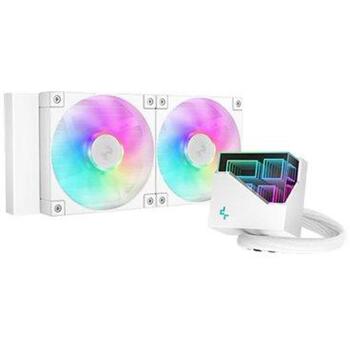 Deepcool šķidruma CPU dzesētājs LT240 WH ARGB R-LT240-WHAMNC-G-1, 240 mm, 72,04 cfm, 2 ventilatori, 38,71 dBA, Anti-leak Tech (R-LT240-WHAMNC-G-1)