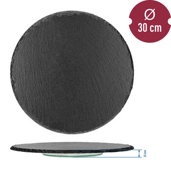 Browin 312027 rotējošs šīfera akmens trauks, 30 cm, griešanās mehānisms, pretslīdes kājiņas, aukstiem ēdieniem (312027)