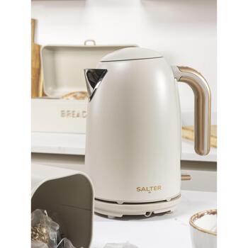 Salter Чайник EK6085OBVDE, 1.7л, 3000Вт, кремовый, 360° поворот, индикатор уровня воды, автоотключение, защита от перегрева (EK6085OBVDE)
