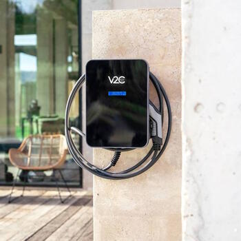 Sienas uzlādes stacija elektroauto 22kW Type 2 32A 3 fāzes ar 5m kabeli WiFi smart Trydan Pro V2C (INUPRO22T25)