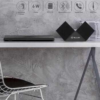 Tellur TLL161131 Bluetooth-колонка Nyx, 6W, 2x40mm, 800mAh, Bluetooth 4.1, AUX, MicroSD, громкая связь (TLL161131)