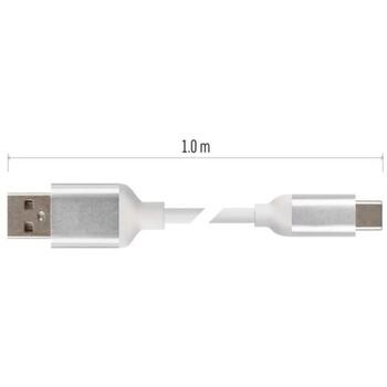 Emos Кабель для зарядки и передачи данных SM7025W, 1м, белый, 2.0, A разъем – C разъем, 18W, 3A, 480Mbit/s (SM7025W)
