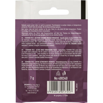 Browin Fermivin 7013 сухие винные дрожжи 7г, 35л, для белого, красного, розового вина, 400340 (400340)