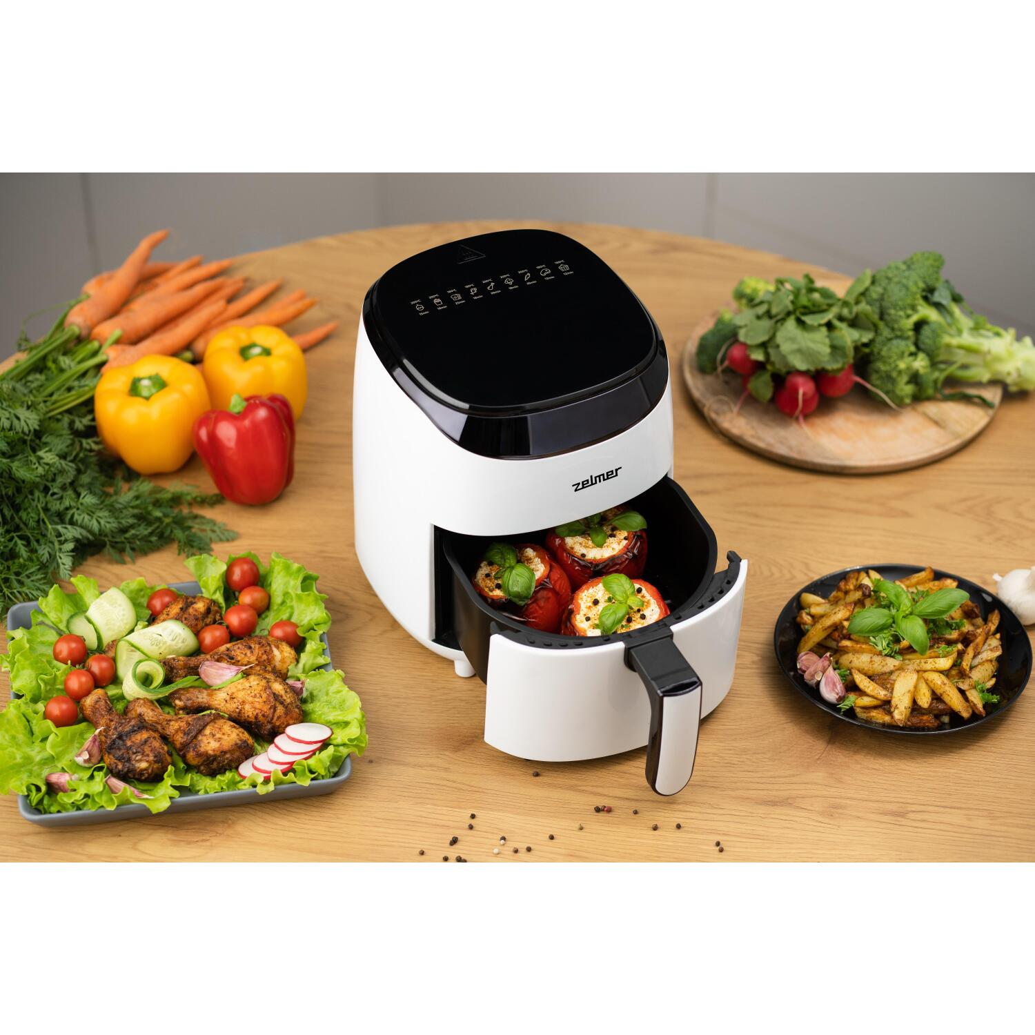 Zelmer Gaisa fritieris ZAF3551W 72805694P, 1200 W, 3.5 l, 9 programmas, automātiskā temperatūra, neslīdošas kājas (72805694P)