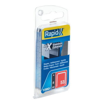 Rapid R:Staples 53/8mm SS 1.08M N.Blister 40109510, 0,09кг, 2x5x11см, нержавеющая сталь (40109510)