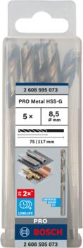 HSS-G urbji metālam 8,5mm, 5gab., Urbjmašīnām/skrūvgriežiem PRO METAL HSS-G STANDARTA SPIRĀLVEIDA URBJA GARUMS, 2608595073, BOSCH (2608595073)