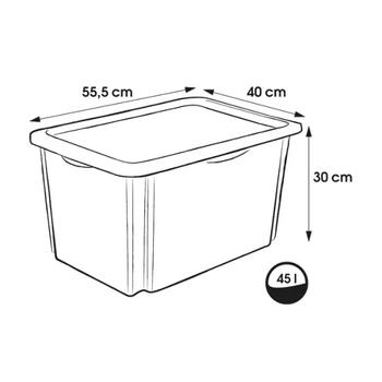 Keeeper Коробка с крышкой 45L 0612239001238, 55,5x40x30cm, 45L, легкая в очистке поверхность, прочный пластик (0612239001238)