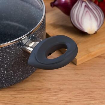 Russell Hobbs akmens katliņš RH00848EU, 20cm, zils marmors, alumīnijs, 9cm, ar vāku, indukcijai piemērots (RH00848EU)