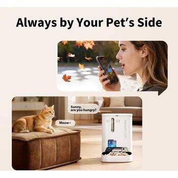 Petkit YumShare Dual-hopper 2 Automātiskā barotava ar kameru P591 2, 5L, ABS, 304 nerūsējošais tērauds, balta (P591 2)