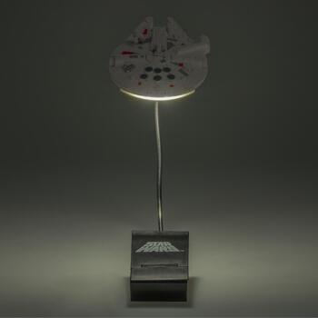 Paladone Millennium Falcon piespraužamā gaismiņa PP12712SW, 20cm, 1 LED, pelēks, regulējama gaisma, piespraužama pie grāmatas (PP12712SW)