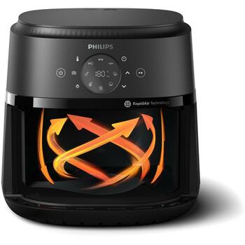 Philips karstā gaisa friteris NA231/00 6.2 L, jauda 1700 W, 1 kg fritēšanas jauda, skārienkontrole, 9 programmas (NA231/00)