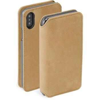 Krusell Broby 4 Card SlimWallet Apple iPhone XS Max cognac, 61494, замша, коричневый, отделение для кредитных карт (61494)