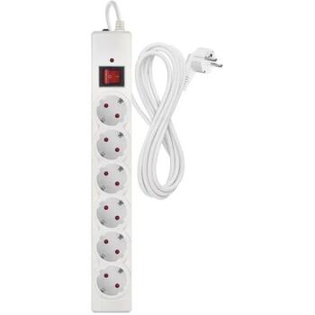 Emos Защита от перенапряжения P54216, 3 м, 6 розеток, 2300 Вт, 10 А, защита от детей, выключатель с подсветкой (P54216)