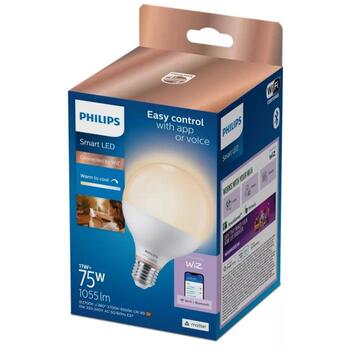 Philips умная светодиодная лампа WFB 75W G95 827-65 TW 1PF/6 8720169303058, E27, 11Вт, 1055лм, 2700-6500K, Wi-Fi, Bluetooth (8720169303058)