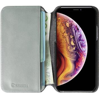Krusell Sunne PhoneWallet 61740, серый, искусственная кожа, тип кошелька, вырез под камеру, защита от царапин, отделение для карт (61740)